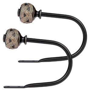 2 Pack Decorative Curtain Tiebacks/Holdbacks, (2 Pack/1 Pair)- Black